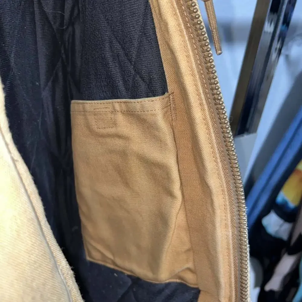 Carhartt Jacket USA MADE Duck Canvas Hooded Thermal Lined Vintage Large RN14806